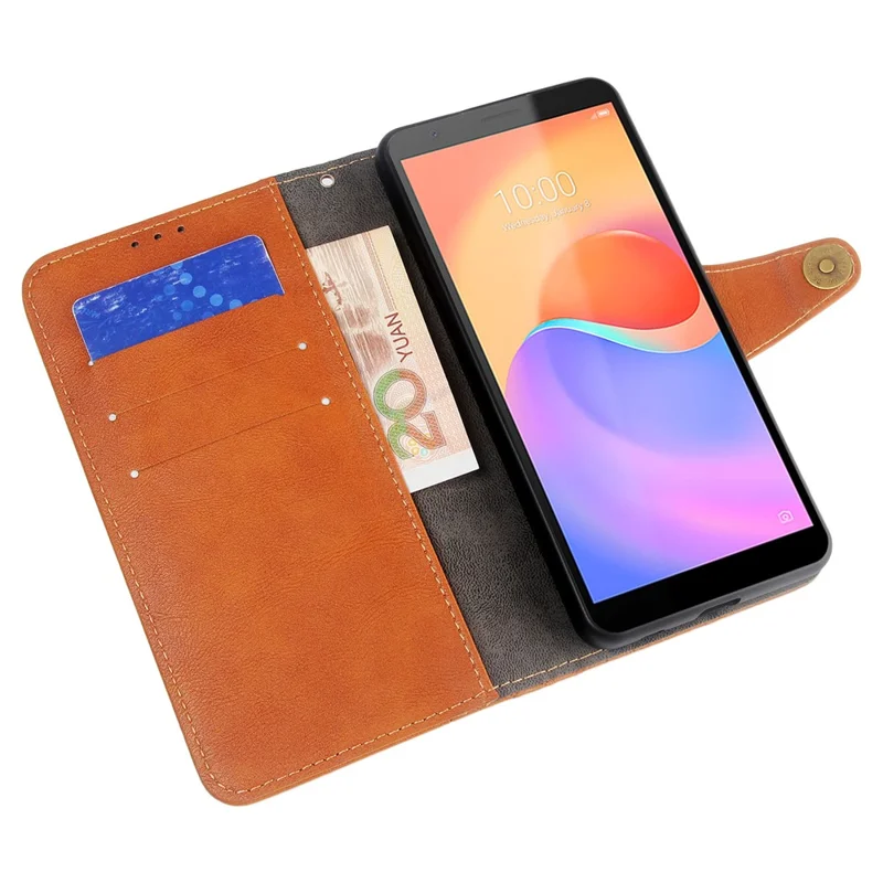 For ZTE Blade A31 Plus Rhombus Imprinted PU Leather Mobile Phone Wallet Case Folio Flip Stand Cover - Black