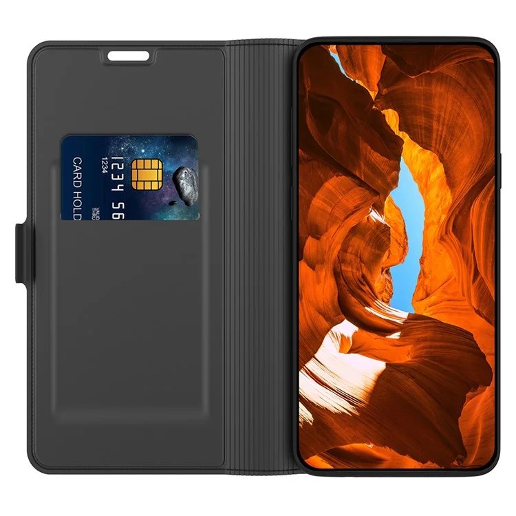 Tampa do Telefone Celular Stand Para Samsung Galaxy S23 Plus, PU Leather + TPU Anti-fall Flip Phone Case Com Suporte Para Cartão - Preto