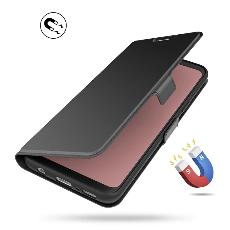 Tampa do Telefone Celular Stand Para Samsung Galaxy S23 Plus, PU Leather + TPU Anti-fall Flip Phone Case Com Suporte Para Cartão - Preto