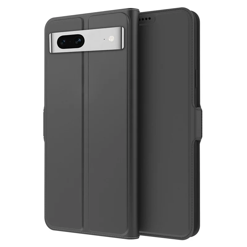 Flip Folio Phone Cover For Google Pixel 7 5G Funda de teléfono de piel sintética con soporte y tarjetero para interior de TPU magnético anti-caídas - Negro