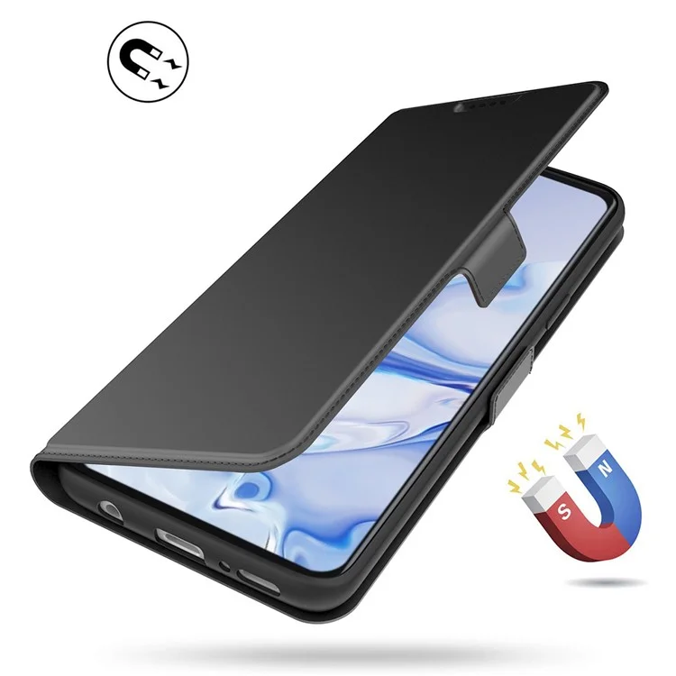 Magnetic Stand Phone Case For Xiaomi 13 5G PU Leather Anti-shock Flip Folio Phone Cover Card Holder Inner TPU Shell - Black