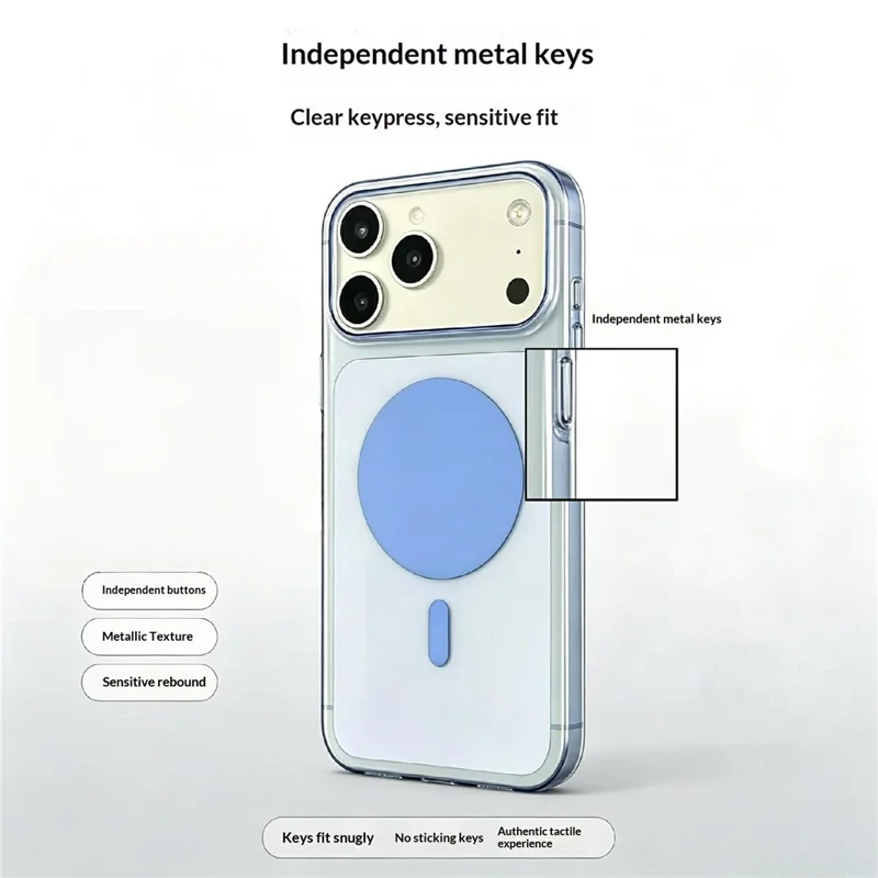 For iPhone 18 Pro Max / 17 Pro Max Magnetic Case Non-Yellowing Phone Cover - Sky Blue