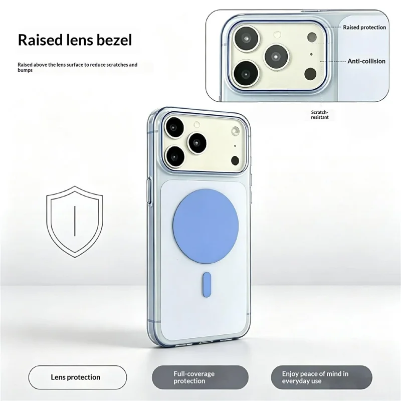 For iPhone 18 Pro Max / 17 Pro Max Magnetic Case Non-Yellowing Phone Cover - Sky Blue
