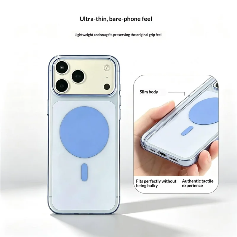For iPhone 18 Pro Max / 17 Pro Max Magnetic Case Non-Yellowing Phone Cover - Sky Blue
