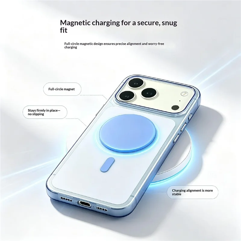 For iPhone 18 Pro Max / 17 Pro Max Magnetic Case Non-Yellowing Phone Cover - Sky Blue