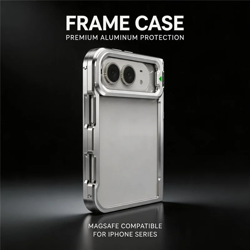 LUPHIE For iPhone Duo Case Metal Bumper Frame Shockproof Phone Cover - Silver