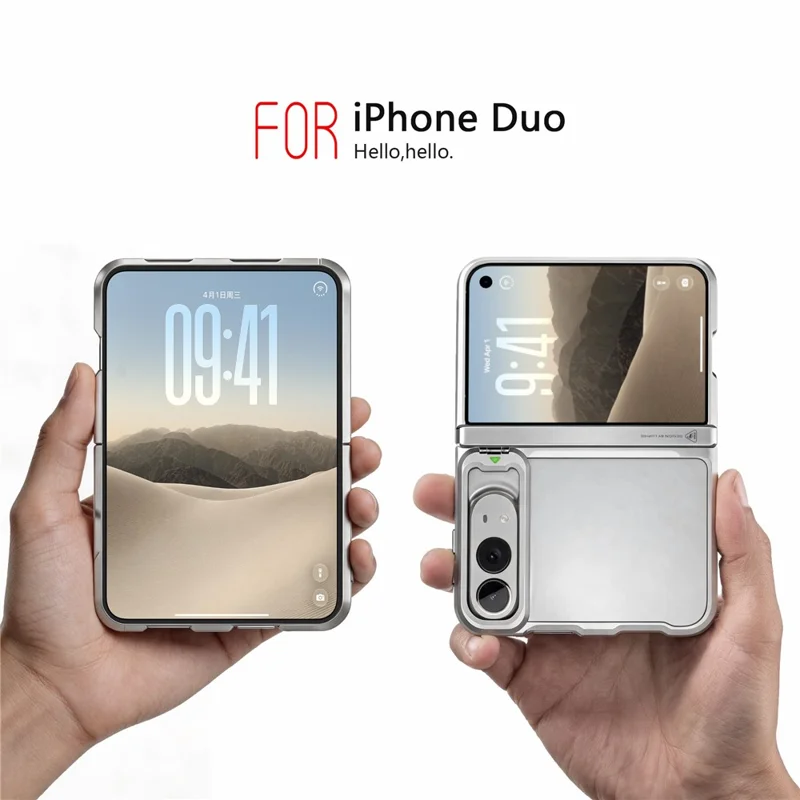 LUPHIE For iPhone Duo Case Metal Bumper Frame Shockproof Phone Cover - Silver