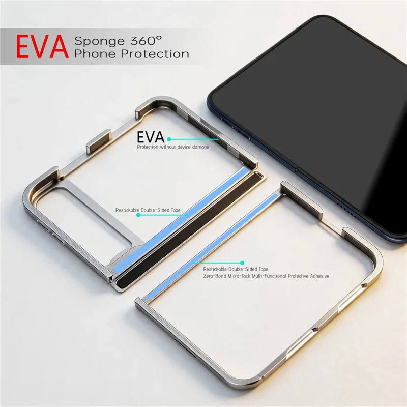 LUPHIE For iPhone Duo Case Metal Bumper Frame Shockproof Phone Cover - Silver