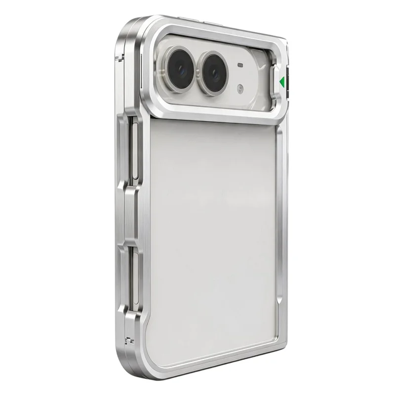 LUPHIE For iPhone Duo Case Metal Bumper Frame Shockproof Phone Cover - Silver