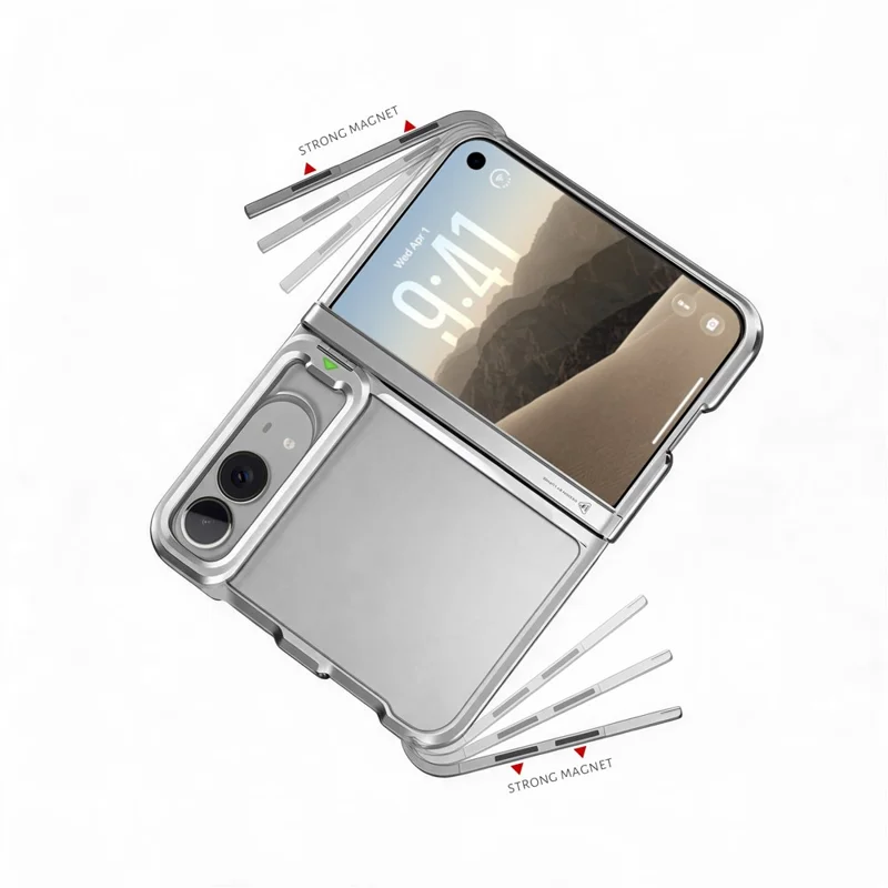 LUPHIE For iPhone Duo Case Metal Bumper Frame Shockproof Phone Cover - Silver