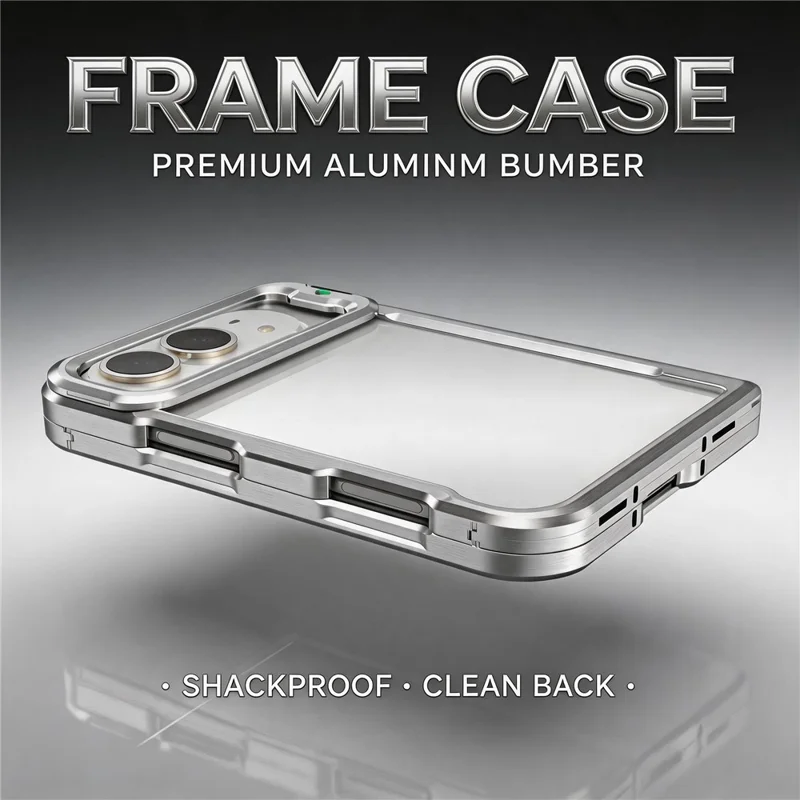 LUPHIE For iPhone Duo Case Metal Bumper Frame Shockproof Phone Cover - Silver