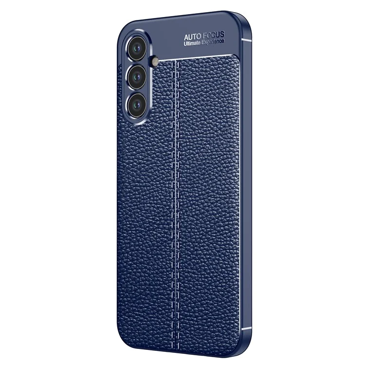 For Samsung Galaxy A34 5G Drop Protection TPU Cover Litchi Texture Phone Shell Anti-Scratch Phone Case - Blue