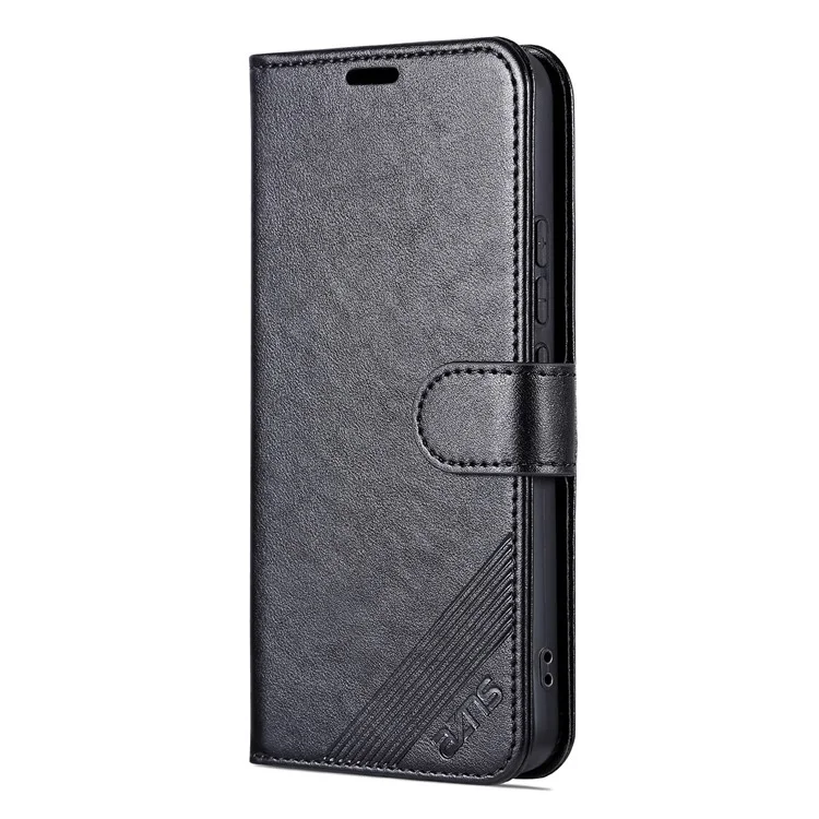 Azns Phone Flip Skellet Case Для Xiaomi 13 5G, Защитная Обложка по Телефону с Кремами PU с Подставкой Для Просмотра - Черный