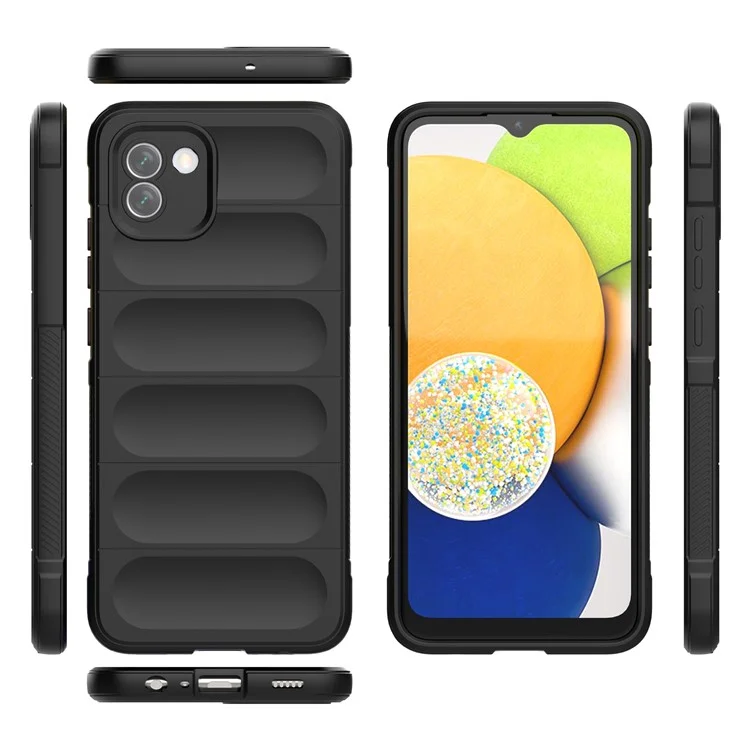 Per Samsung Galaxy A03 (164,2 x 75,9 x 9,1 Mm) Copertura Per Cellulare TPU Resistente Agli Urti Robusto Antisce - Nero