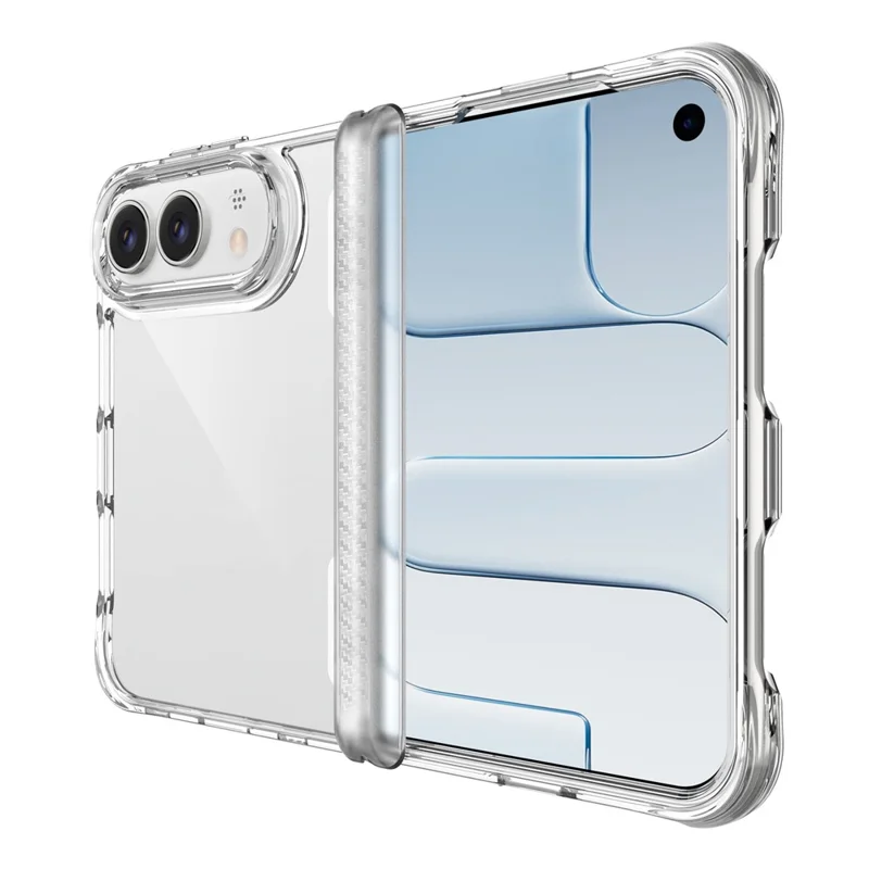 For iPhone Duo Case Hinge Protection Clear TPU + PC Shockproof Phone Cover - Transparent