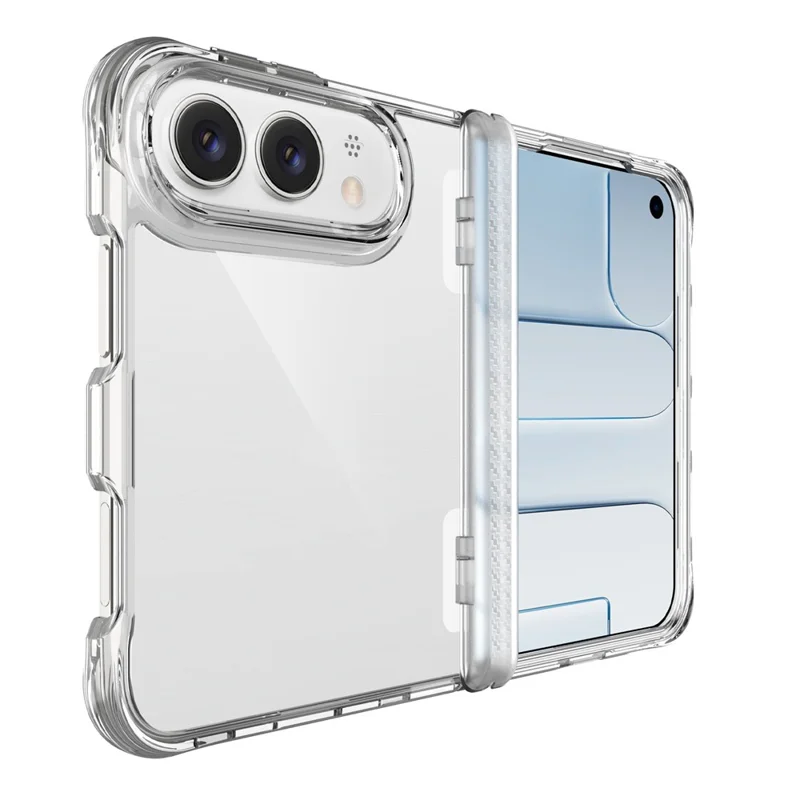 For iPhone Duo Case Hinge Protection Clear TPU + PC Shockproof Phone Cover - Transparent