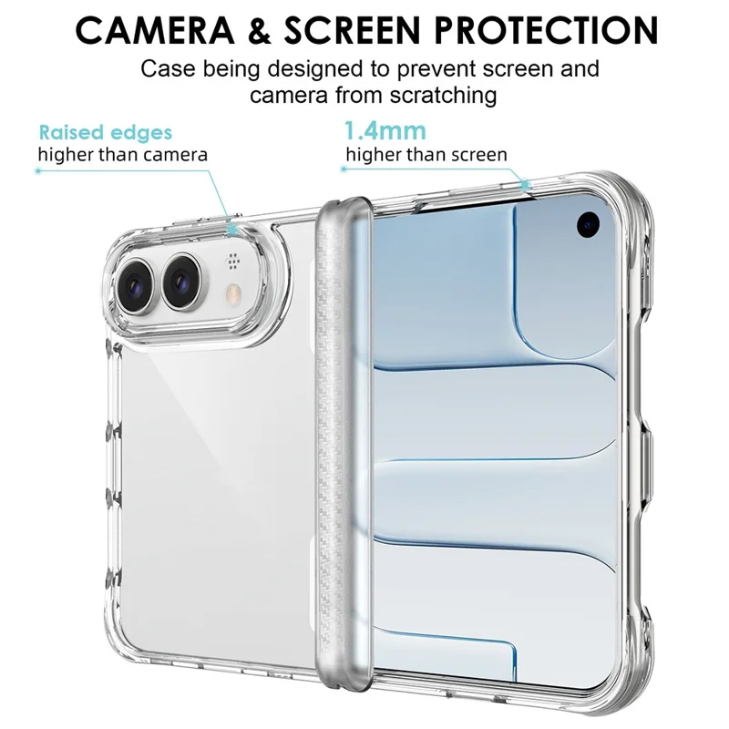 For iPhone Duo Case Hinge Protection Clear TPU + PC Shockproof Phone Cover - Transparent