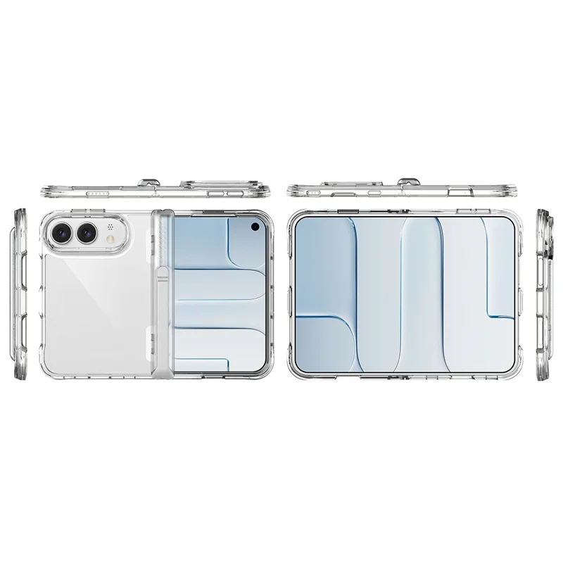 Custodia per iPhone Duo con Supporto a Cerniera, Cover per Telefono con Angoli Antishock in TPU + PC - Trasparente