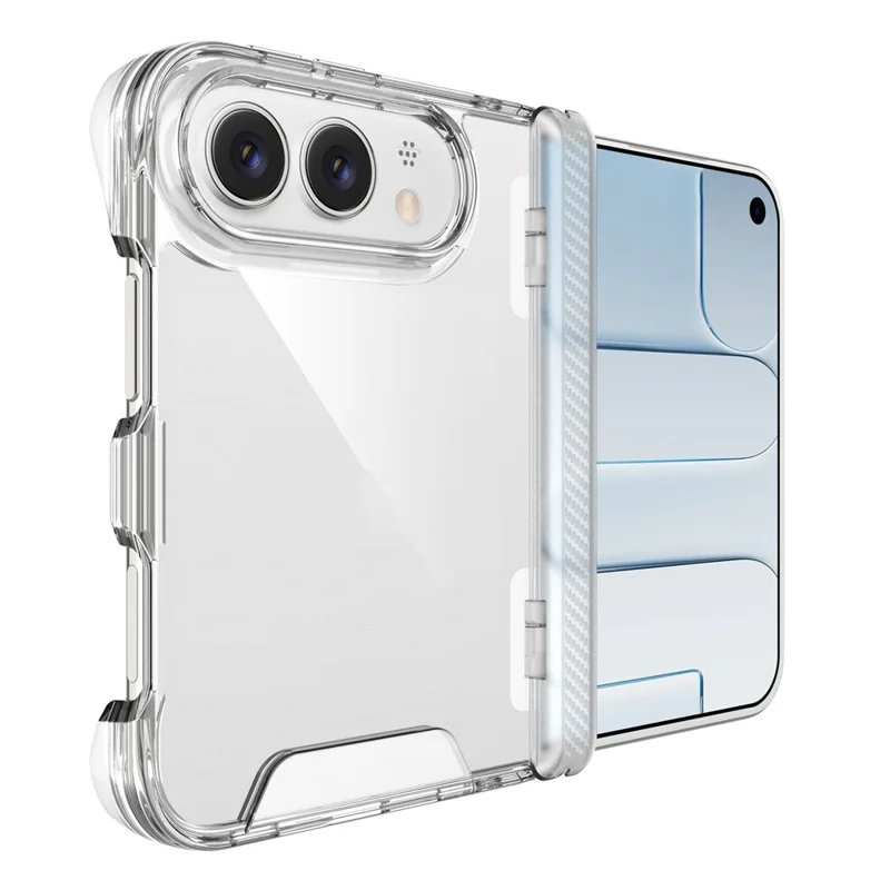 For iPhone Duo Case TPU Frame Clear PC Back Phone Cover - Transparent