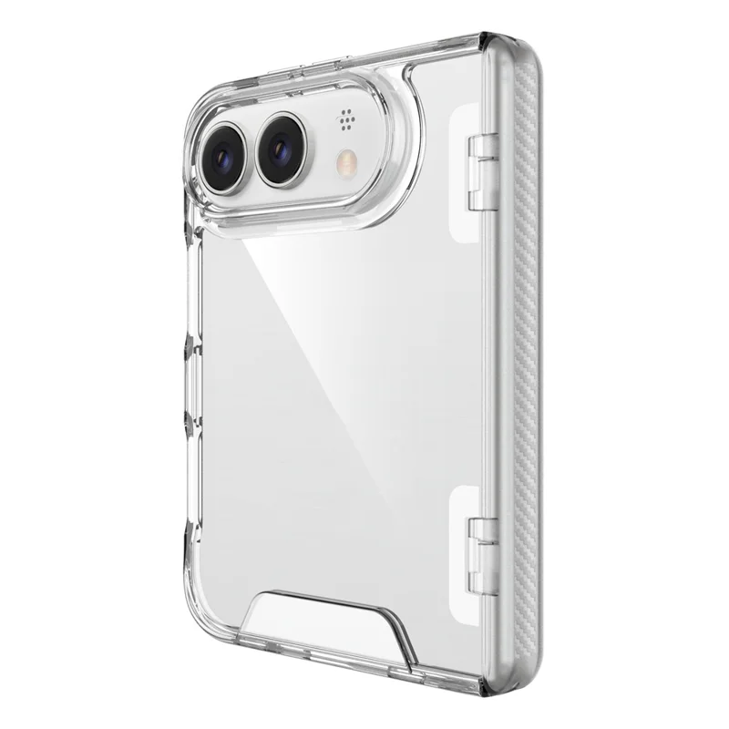 For iPhone Duo Case TPU Frame Clear PC Back Phone Cover - Transparent
