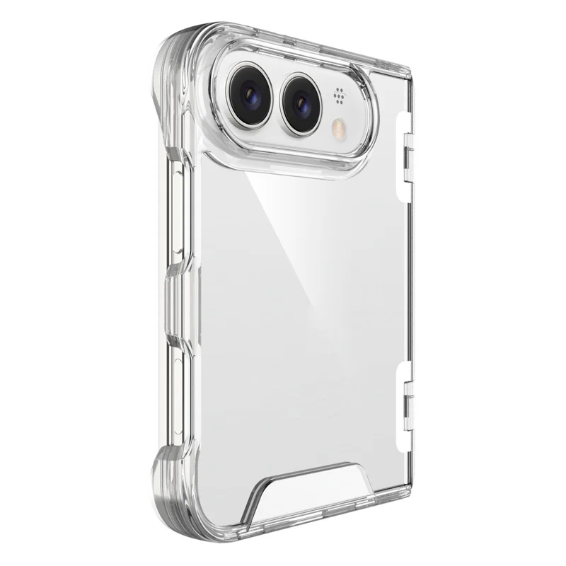 For iPhone Duo Case TPU Frame Clear PC Back Phone Cover - Transparent