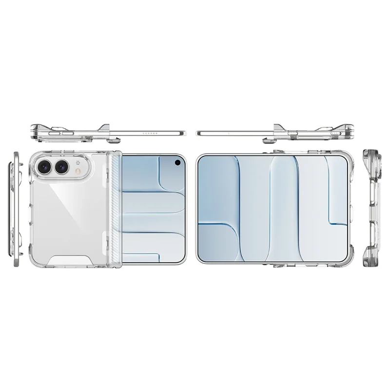 For iPhone Duo Case TPU Frame Clear PC Back Phone Cover - Transparent