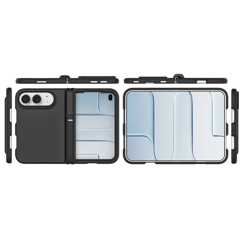 For iPhone Duo Case with Hinge Kickstand TPU + PC Four-Corner Drop ...