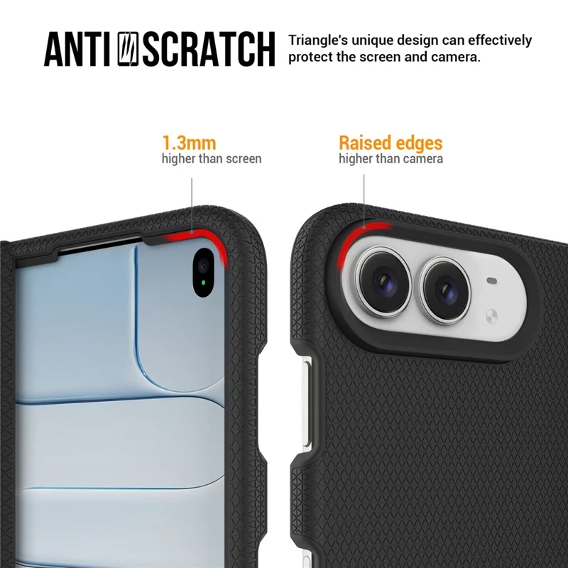 For iPhone Duo Case with Hinge Kickstand TPU + PC Four-Corner Drop Protection Phone Cover - Black