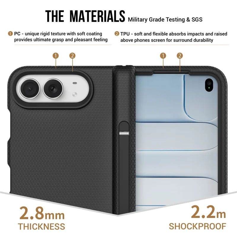 For iPhone Duo Case with Hinge Kickstand TPU + PC Four-Corner Drop ...