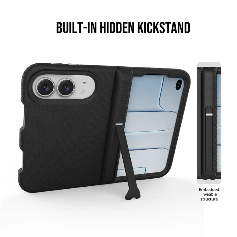 For iPhone Duo Case with Hinge Kickstand TPU + PC Four-Corner Drop ...