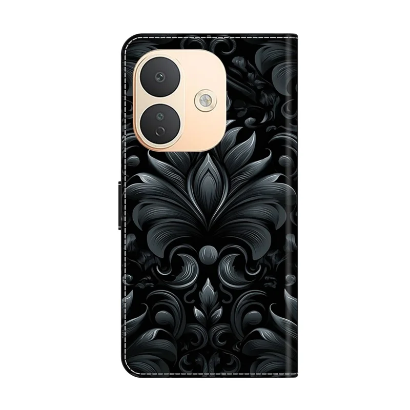 For Xiaomi Redmi Note 17 Pro 5G Leather Case Wallet Stand Magnetic Closure Pattern Printing Phone Cover - Subtle Scrollwork