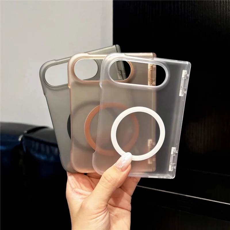 Funda plegable translúcida mate PC con bisagra magnética para iPhone Duo - Blanco transparente