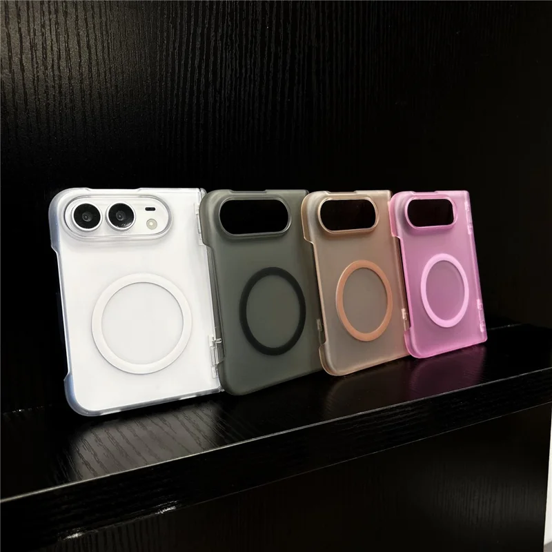Funda plegable translúcida mate PC con bisagra magnética para iPhone Duo - Blanco transparente