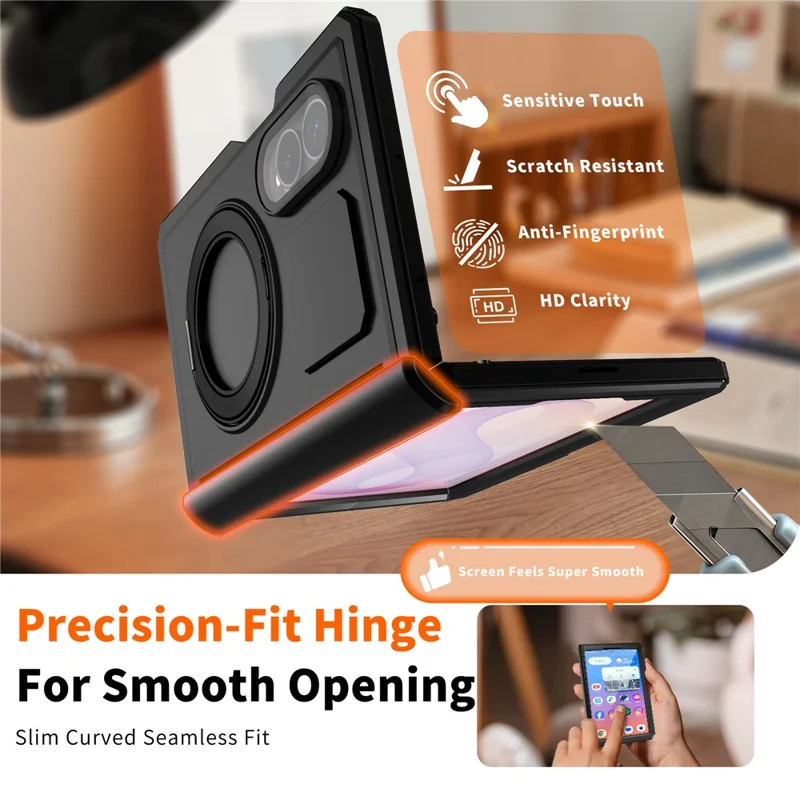 R-JUST for Samsung Galaxy Z Fold8 Case PC + Silicone + Metal Kickstand ...