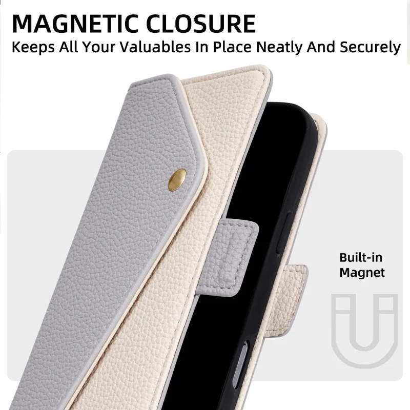 Etui skórzane na telefon typu koperta z portfelem i lustrem / paskiem na ramię na iPhone 18 Pro Max / 17 Pro Max - niebieski