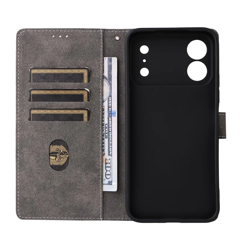 Für TECNO Spark 50C 4G Brieftaschenhülle RFID-Schutz PU-Leder-Handyhülle mit Ständer und Riemen - Braun