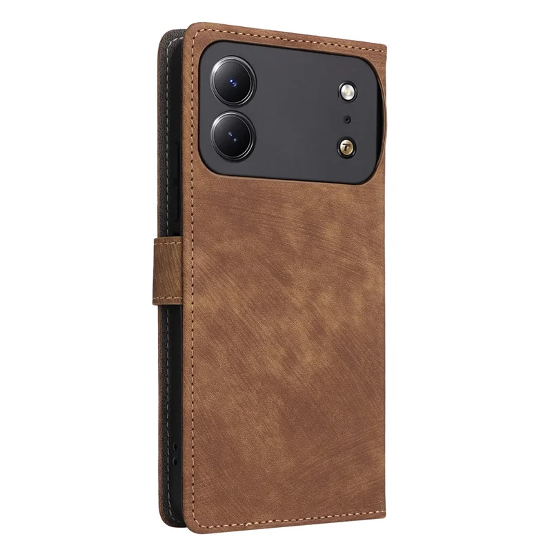 Für TECNO Spark 50C 4G Brieftaschenhülle RFID-Schutz PU-Leder-Handyhülle mit Ständer und Riemen - Braun