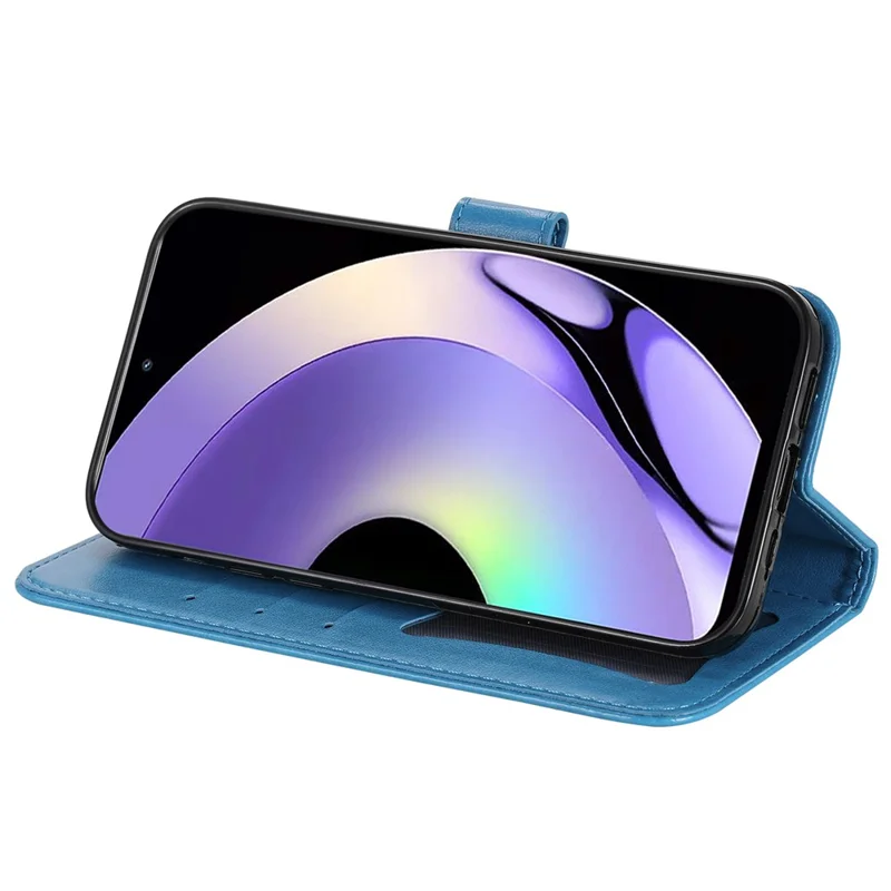 Cover per Realme 10 Pro 5G con Fiori, Portafoglio in PU, Supporto, Blu