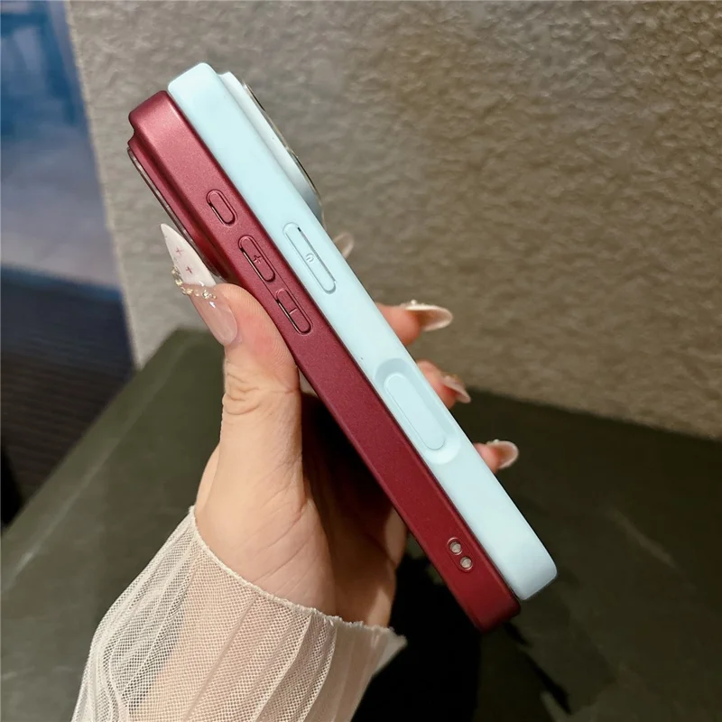 Til iPhone 18 Pro Max Case Leoprint PU-læder + PC + TPU Elektropladeret Mattet Hylster - Vinrød
