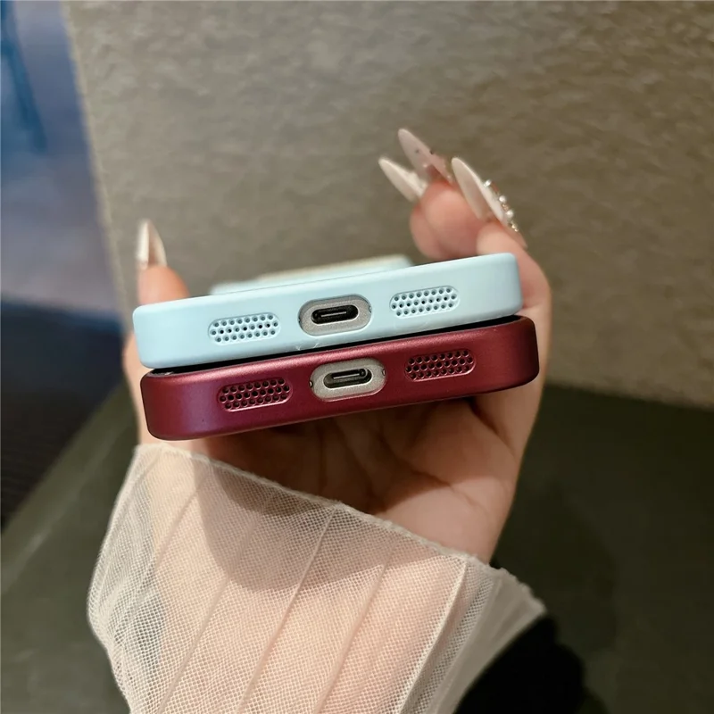 Til iPhone 18 Pro Max Case Leoprint PU-læder + PC + TPU Elektropladeret Mattet Hylster - Vinrød