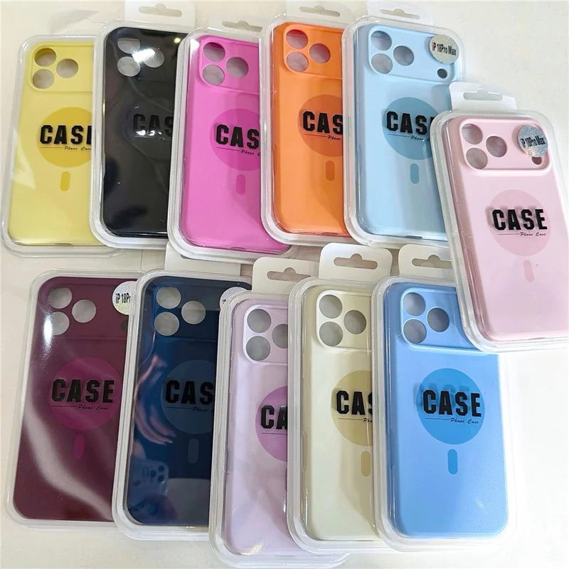 For iPhone 18 Pro Max  /  17 Pro Max Round Candy Shape Magnetic Case Liquid Silicone Shockproof Precise Cutouts Phone Cover - Navy Blue
