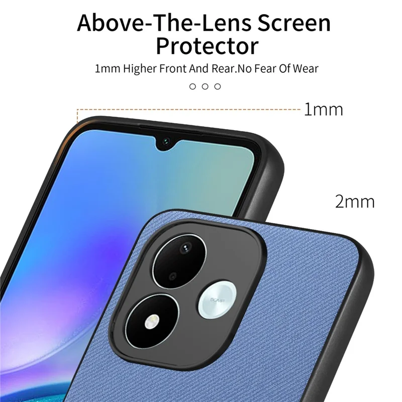 For Xiaomi Redmi Note 17 Pro 5G Case Leather Phone Back Cover with Cloth Texture - Blue