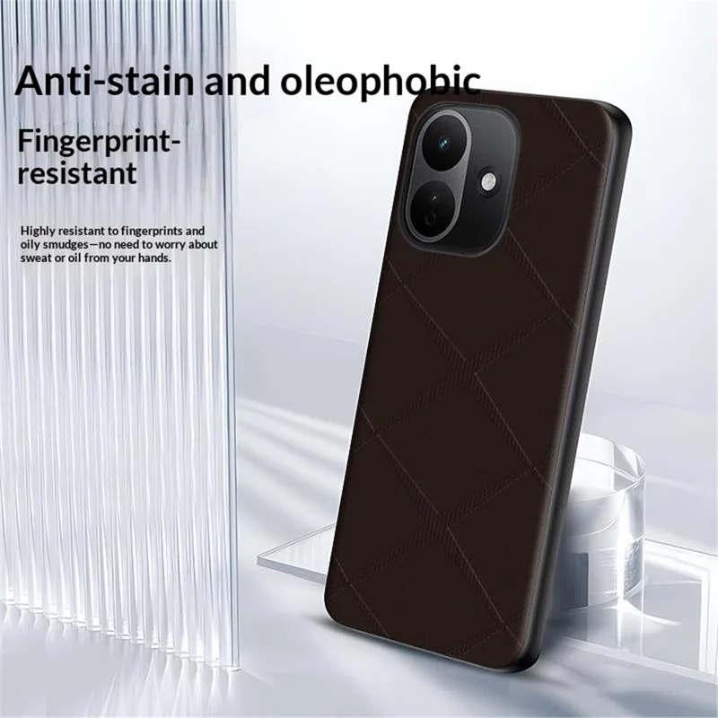 For Xiaomi Redmi Note 17 Pro 5G Case X-Patterned TPU PU Leather PC Anti-Drop Phone Cover - Brown