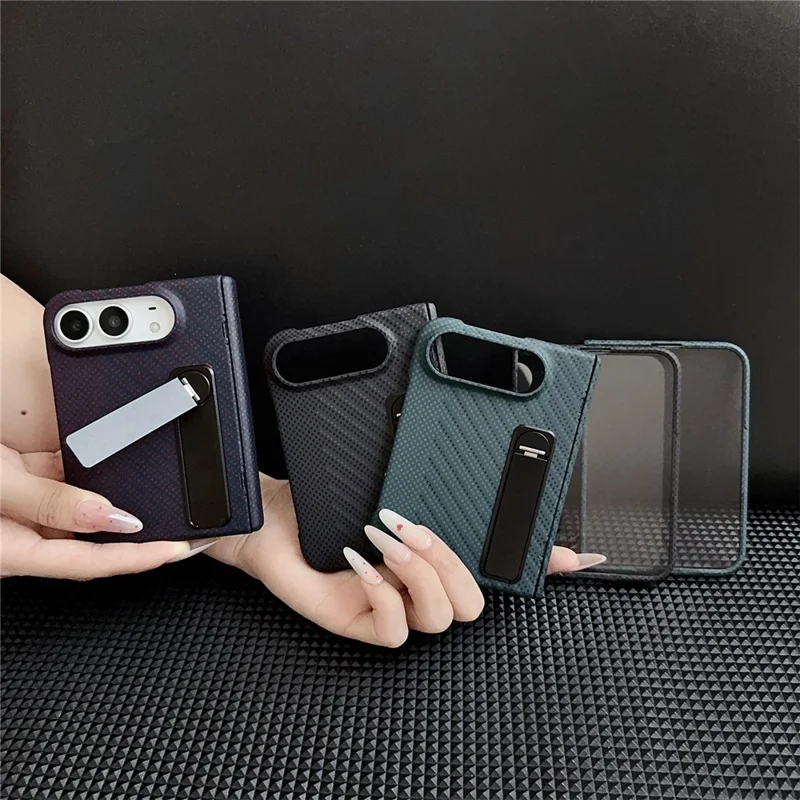 For iPhone Duo Case with Tempered Glass Screen Protector Kickstand Hinge Protection Phone Cover - Green