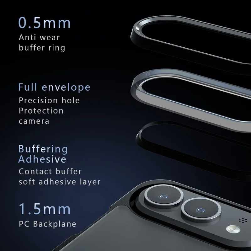 For iPhone Duo Case Skin-Touch TPU + PC Matte Phone Back Cover - Transparent Black