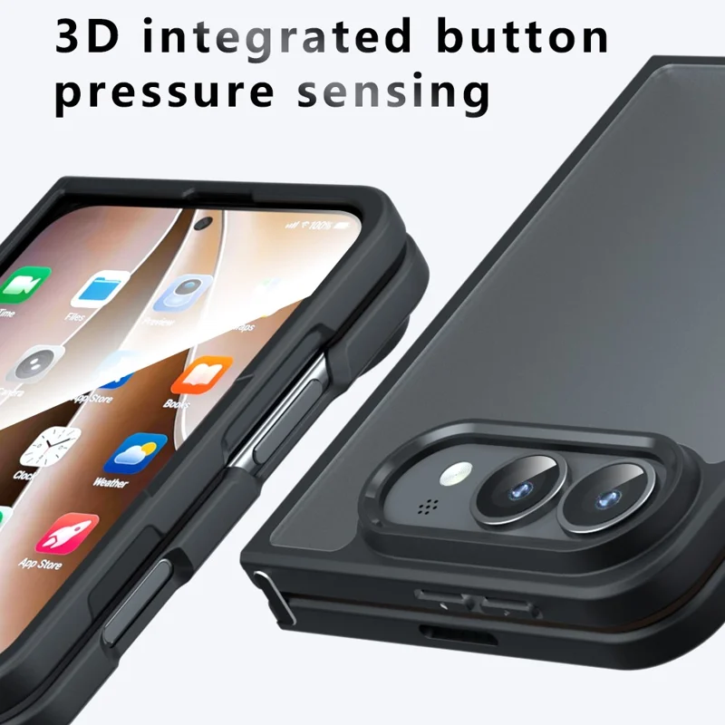 For iPhone Duo Case Skin-Touch TPU + PC Matte Phone Back Cover - Transparent Black