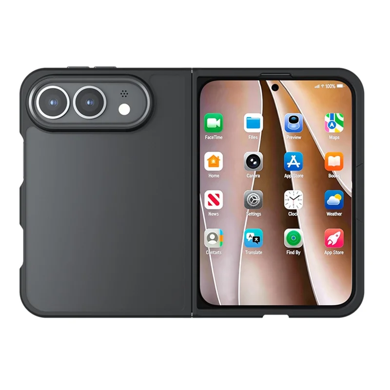 For iPhone Duo Case Skin-Touch TPU + PC Matte Phone Back Cover - Transparent Black