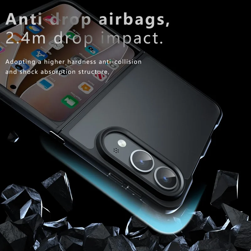 For iPhone Duo Case Skin-Touch TPU + PC Matte Phone Back Cover - Transparent Black