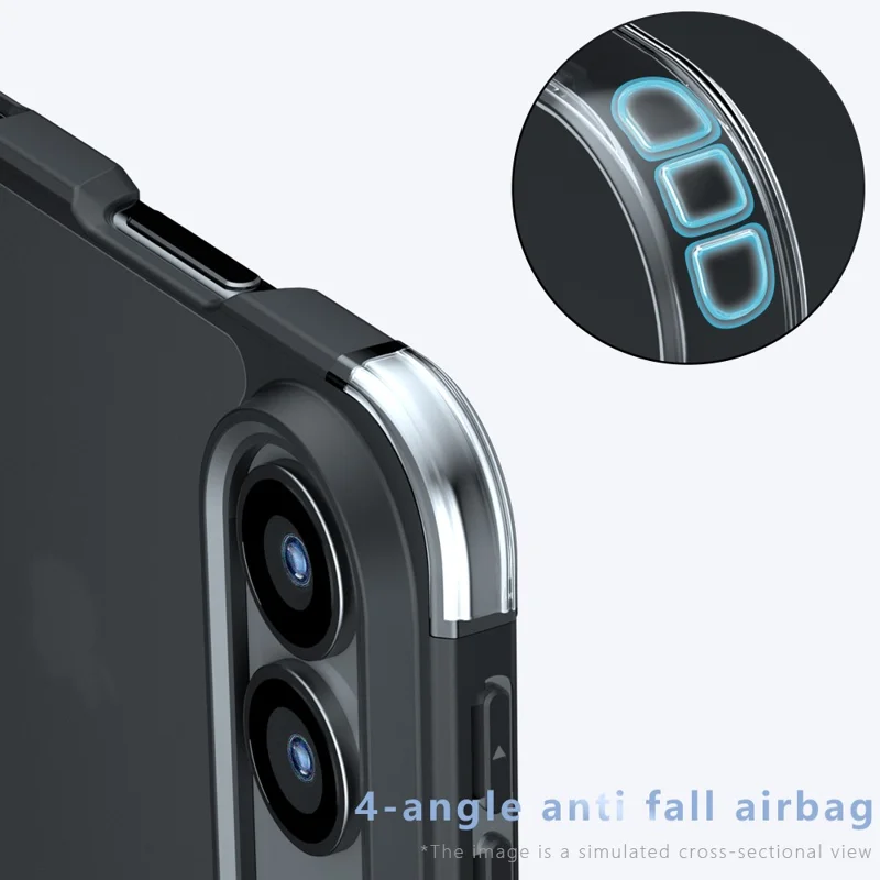 For iPhone Duo Case Skin-Touch TPU + PC Matte Phone Back Cover - Transparent Black