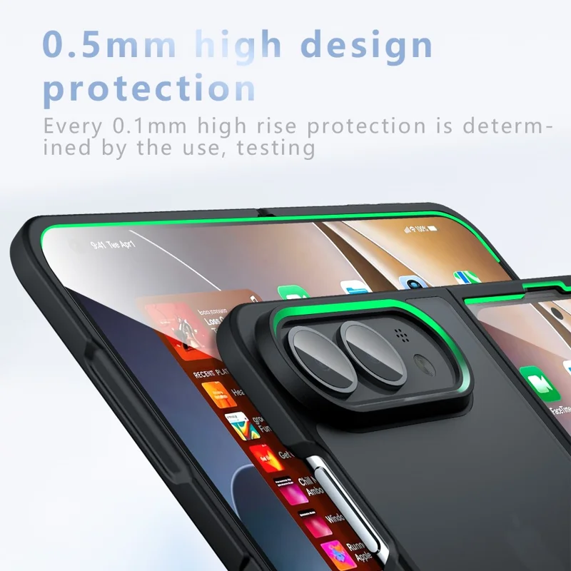 For iPhone Duo Case Skin-Touch TPU + PC Matte Phone Back Cover - Transparent Black